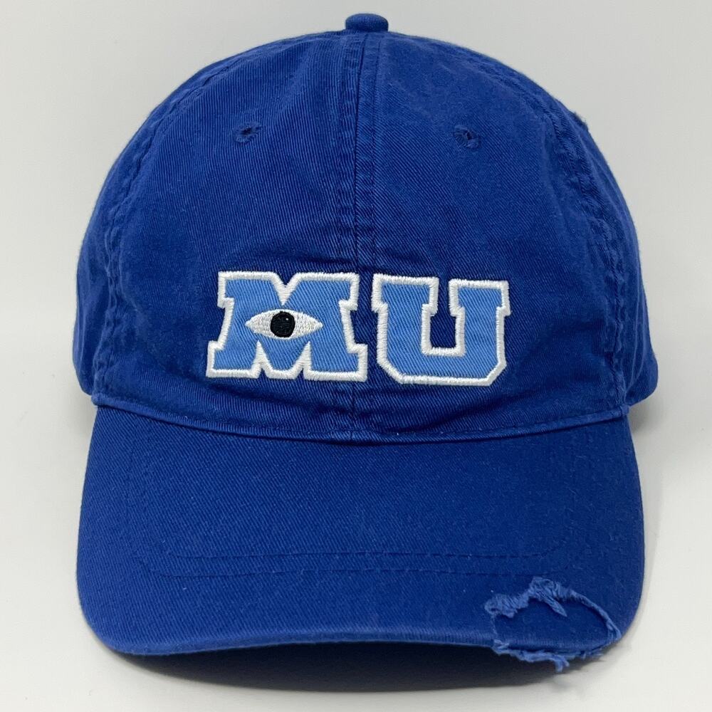 Monsters University MU Hat Baseball Cap Disney Parks Monsters Inc Strapback Blue